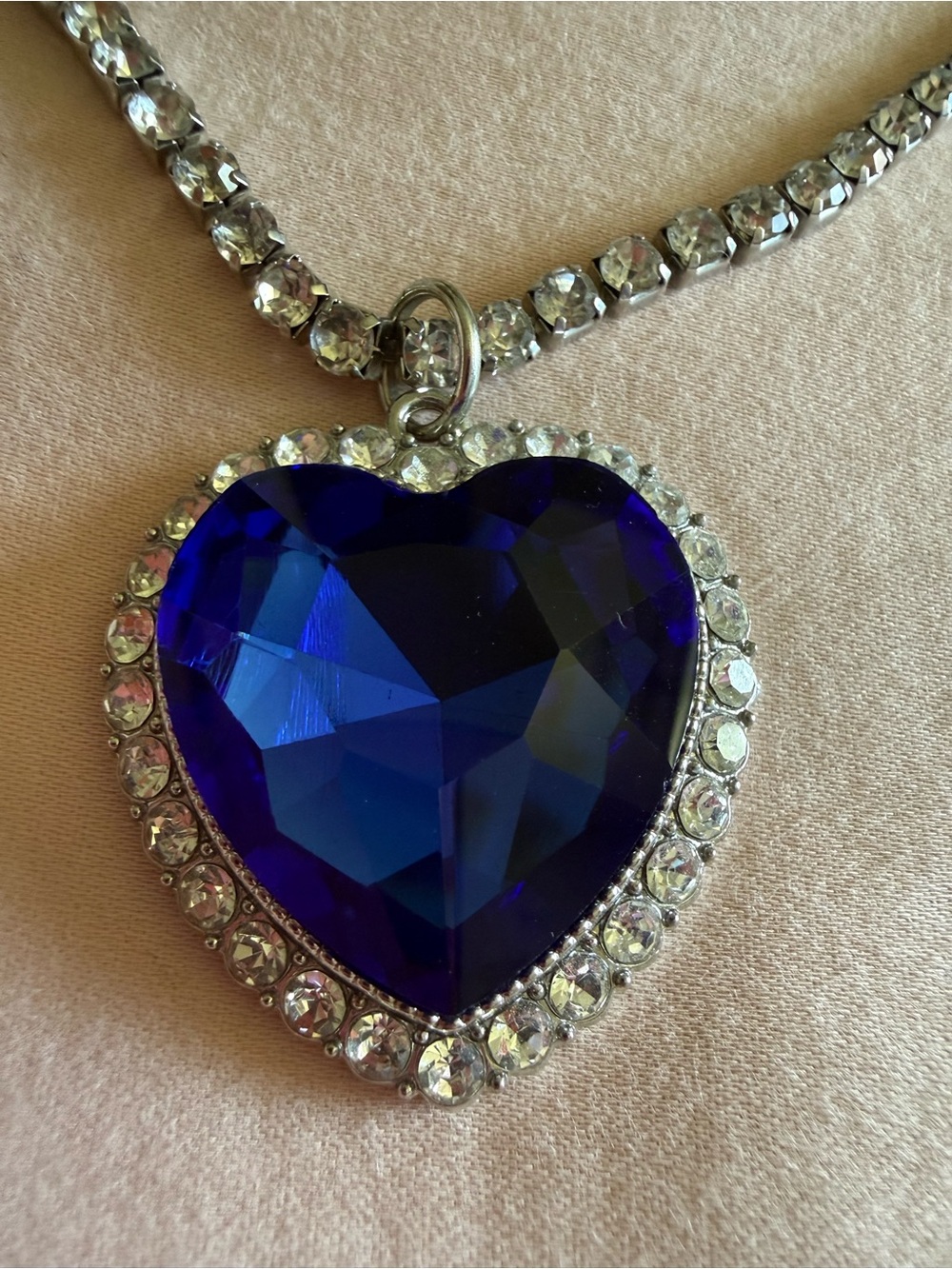Heart of the Ocean Titanic Blue Crystal Necklace Rhinestone Costume Jewelry